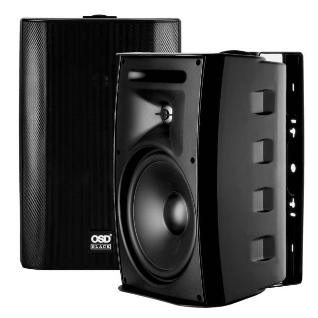 OSD P83 Black Series 8" Patio Speaker Pair 300W w/ 70V Tap Weather Resistant Outdoor Black (Pair)