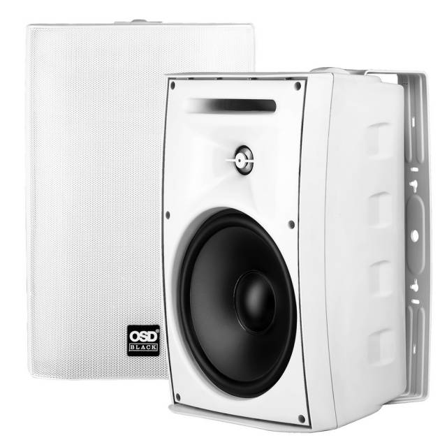 OSD P83 Black Series 8" Patio Speaker Pair 300W w/ 70V Tap Weather Resistant Outdoor White (Pair)